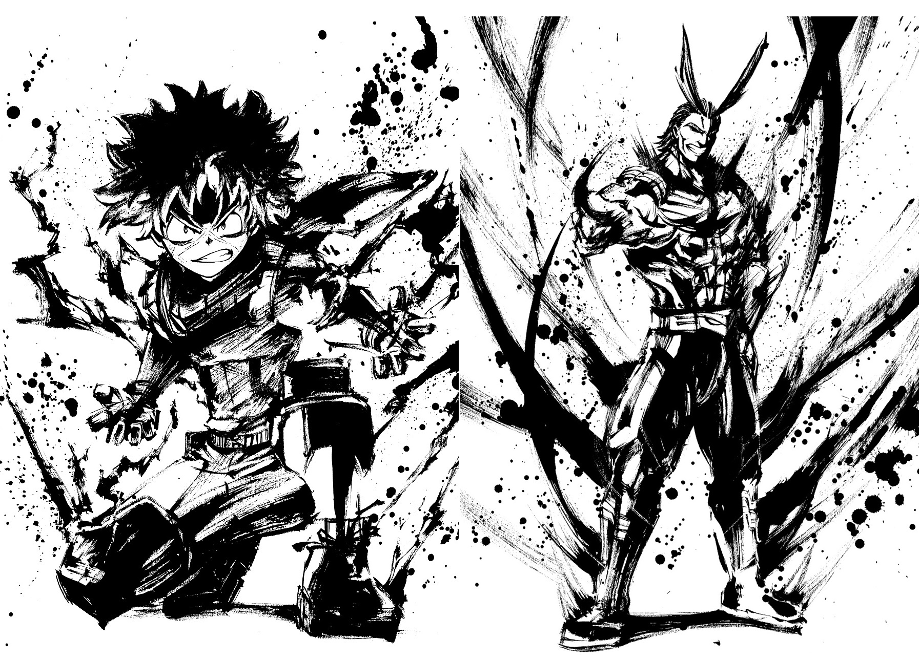 TVアニメ『僕のヒーローアカデミア』水墨画アート解禁