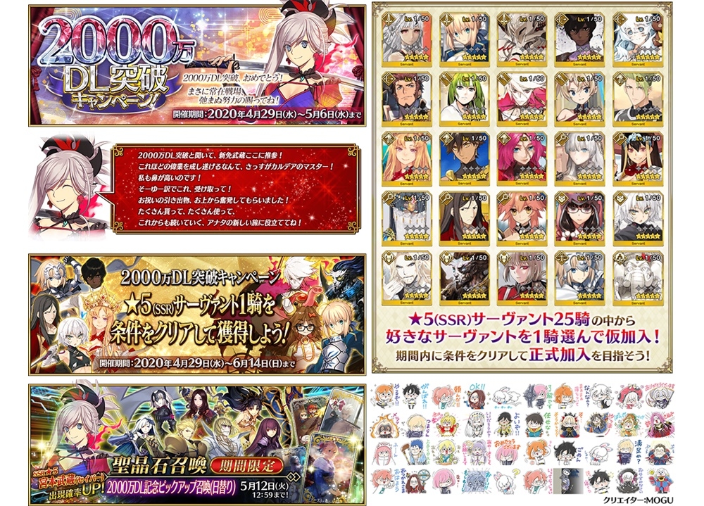 『FGO』「2000万DL突破キャンペーン」開催を発表！