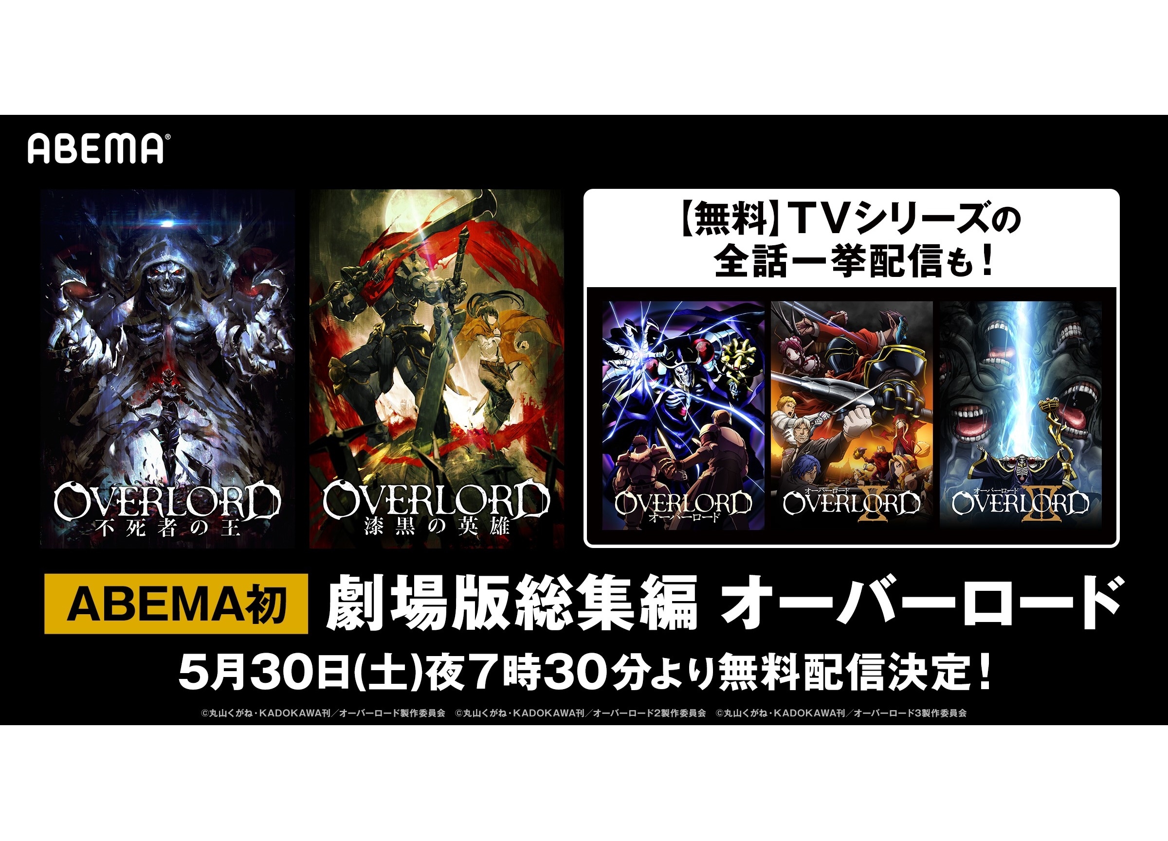 アニメ『オーバーロード』劇場版総集編&TVシリーズ一挙無料配信