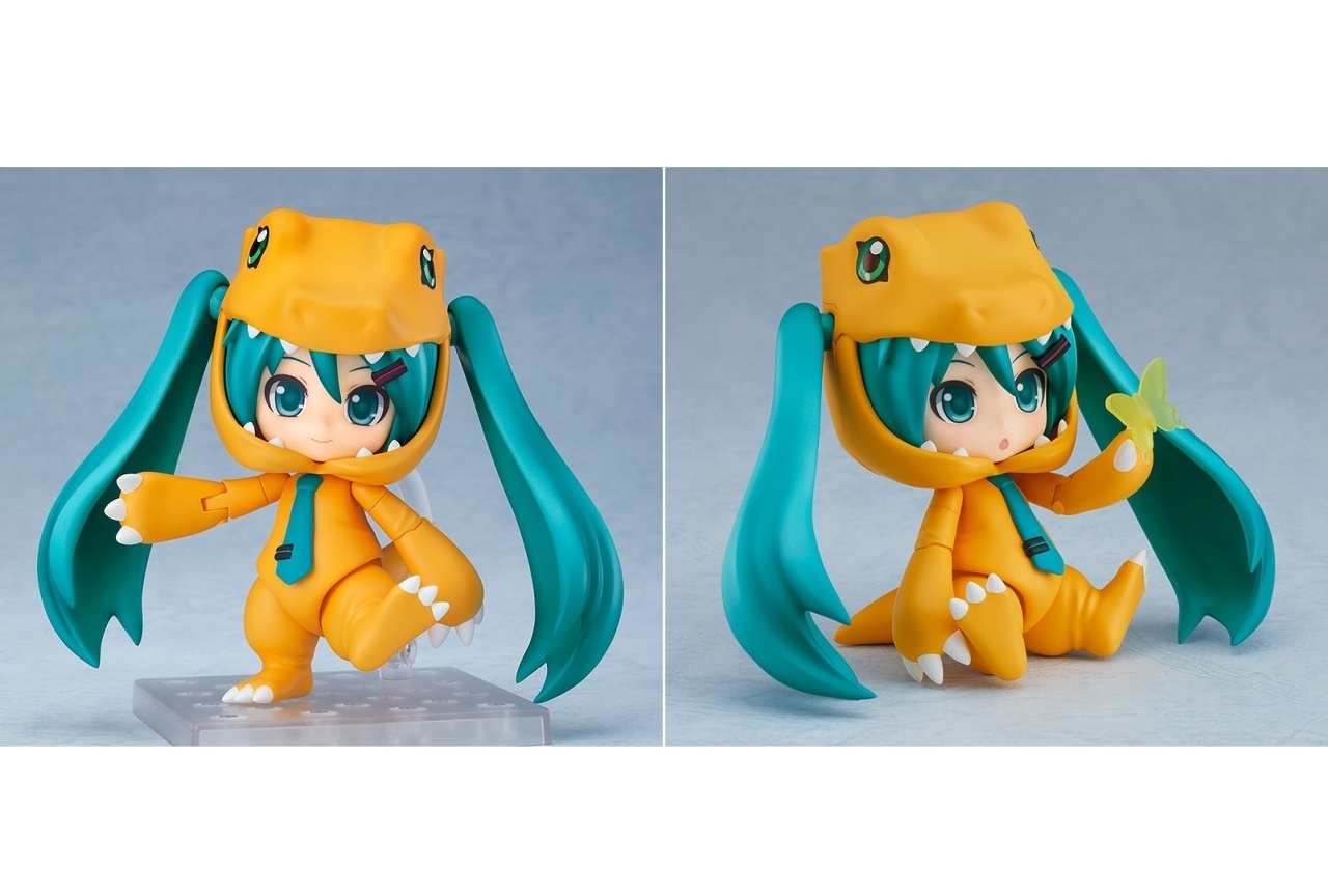 アグモンのきぐるみを着た「初音ミク」がねんどろいどで登場