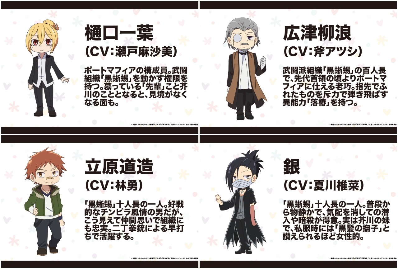 冬アニメ『⽂豪ストレイドッグス わん!』キャラクター情報第6弾公開!