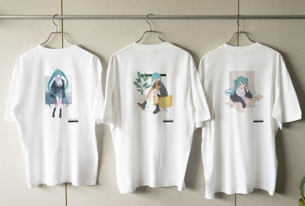 『初音ミク』イラストレーターコラボTシャツ3種が登場