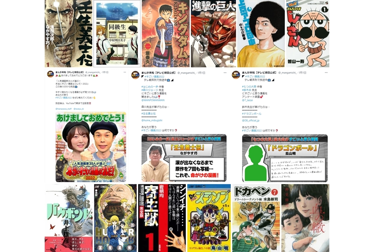 「人気漫画家が選ぶ!本当にすごい漫画はコレだ!2022」番組レポート