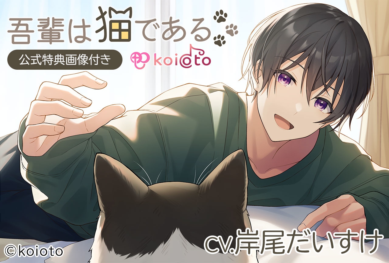 『吾輩は猫である』〜猫になってカレに甘やかされるASMR〜（出演声優：岸尾だいすけ）がポケドラにて予約販売開始！