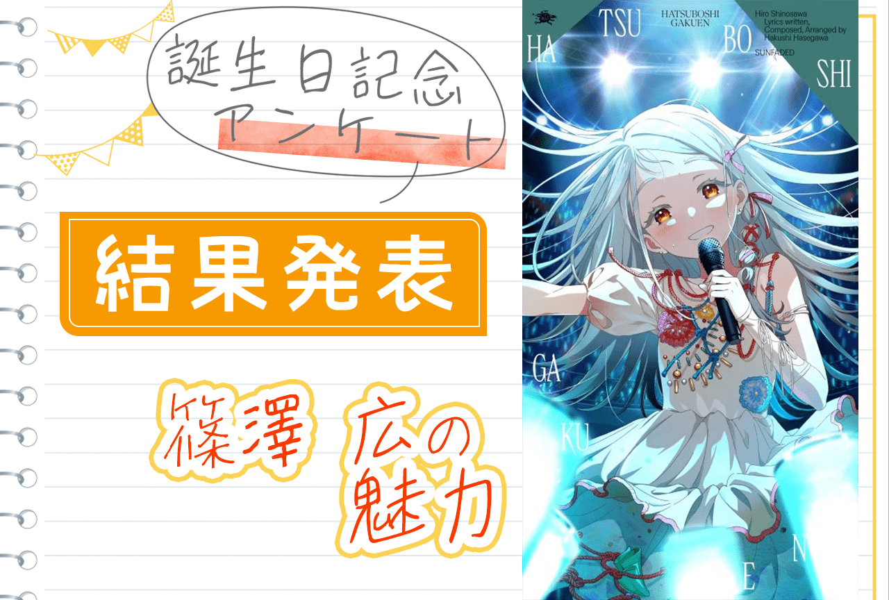 『学マス』篠澤 広 誕生日記念アンケート結果発表